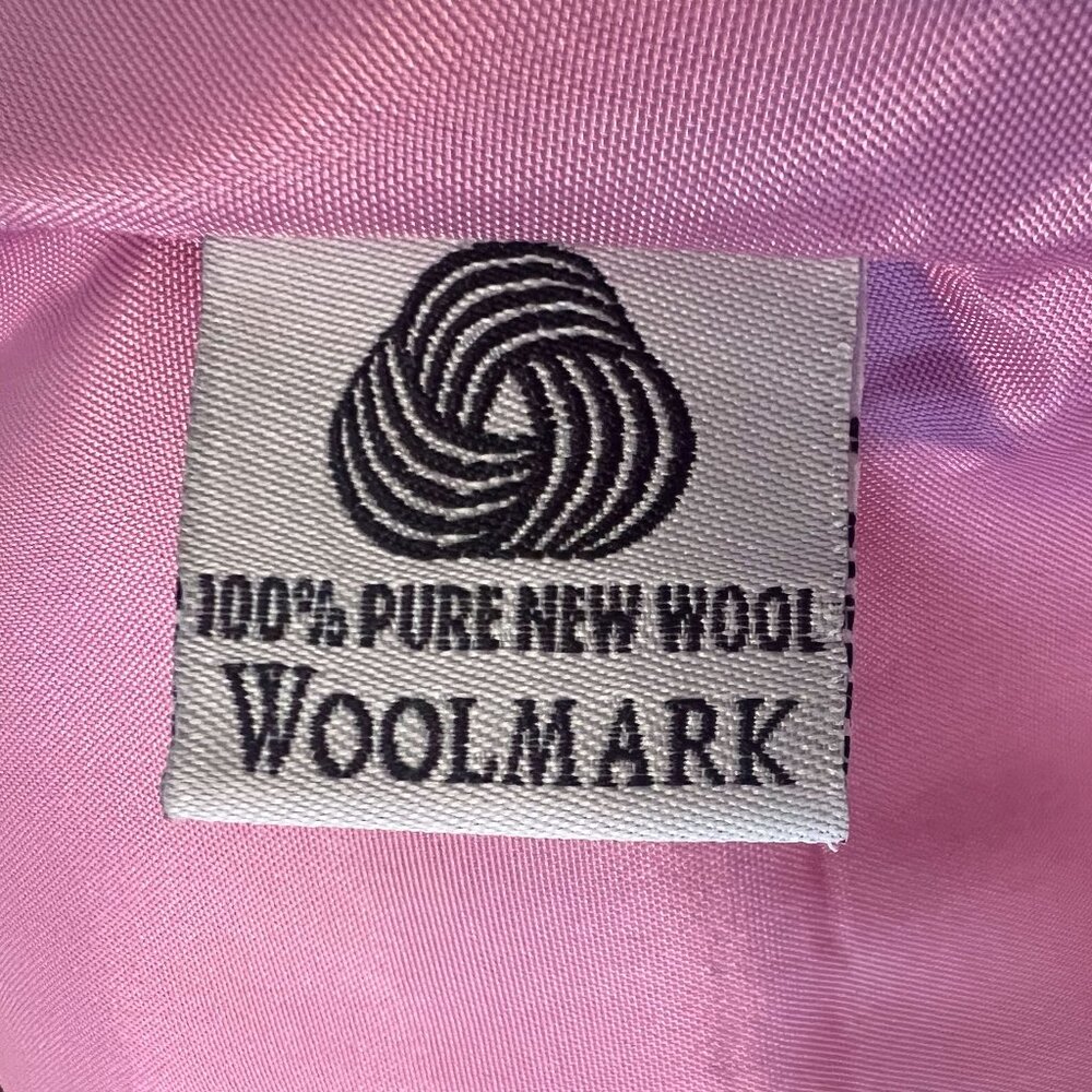 Vintage Pendleton 100% Virgin Wool Pink single button Blazer Coat Jacket Size 12 - Picture 11 of 13